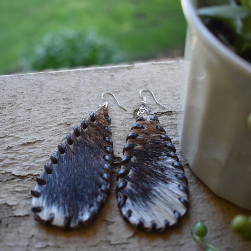 Cowhide Earings